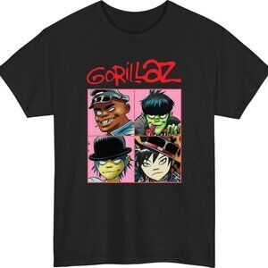 Gorillaz Band Graphic T-Shirt, 90s Alternative Rock Cartoon Band Tee, Indie top